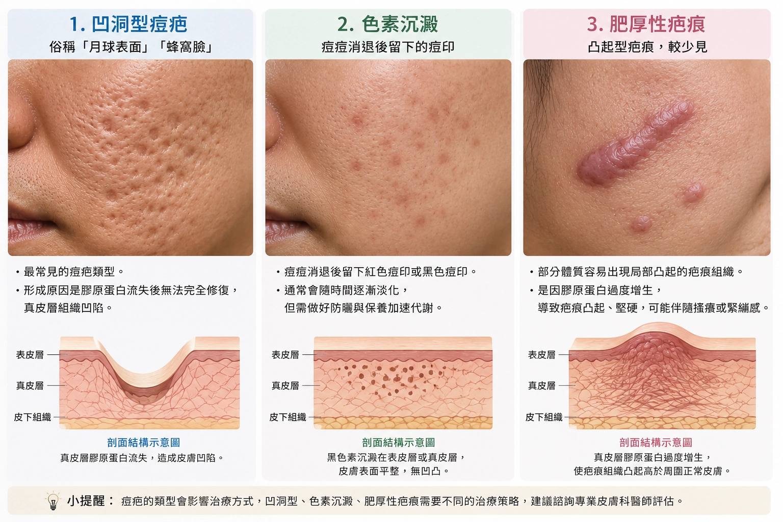 囊腫型痘痘可能留下的痘疤
