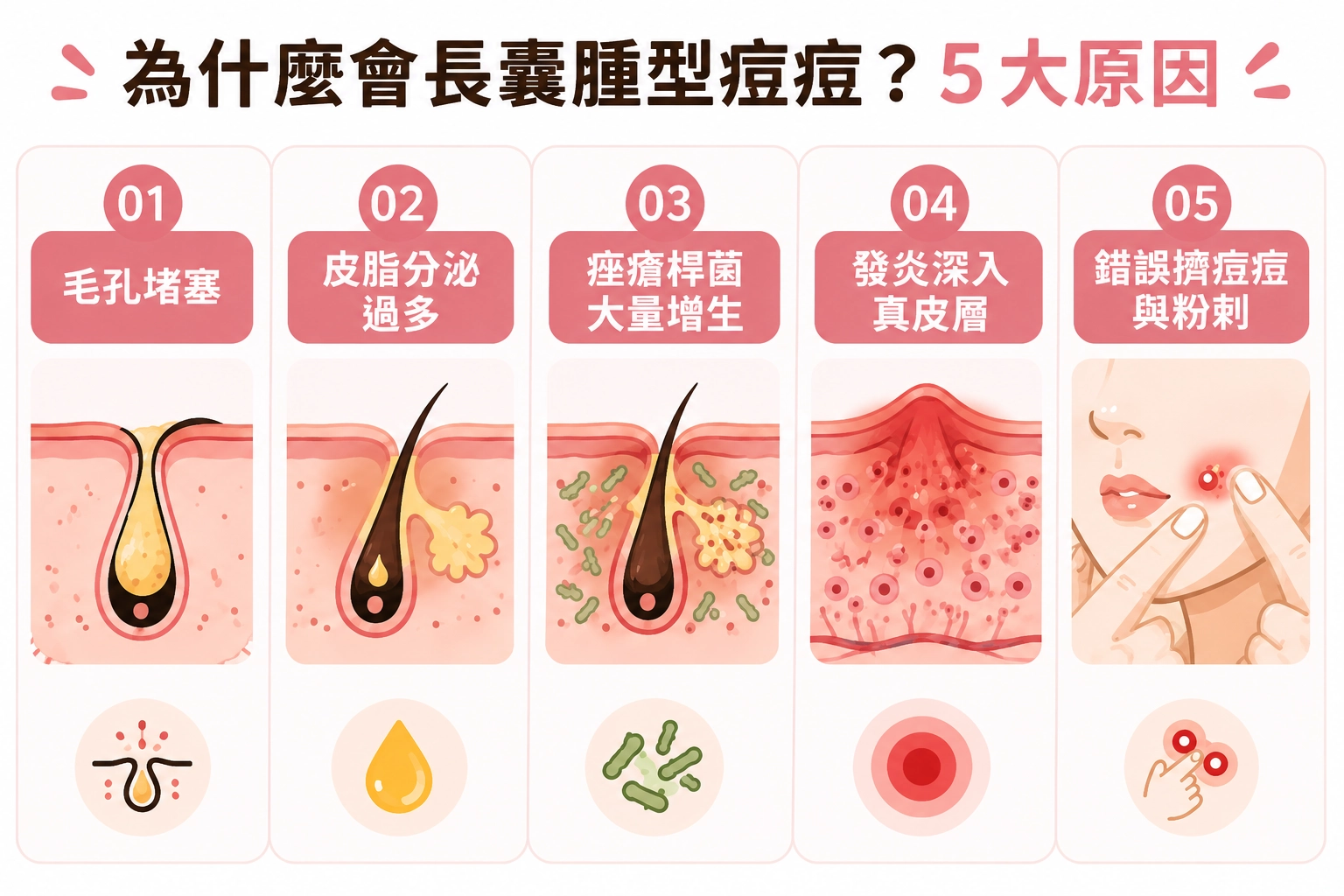 為什麼會長囊腫型痘痘的五大原因
