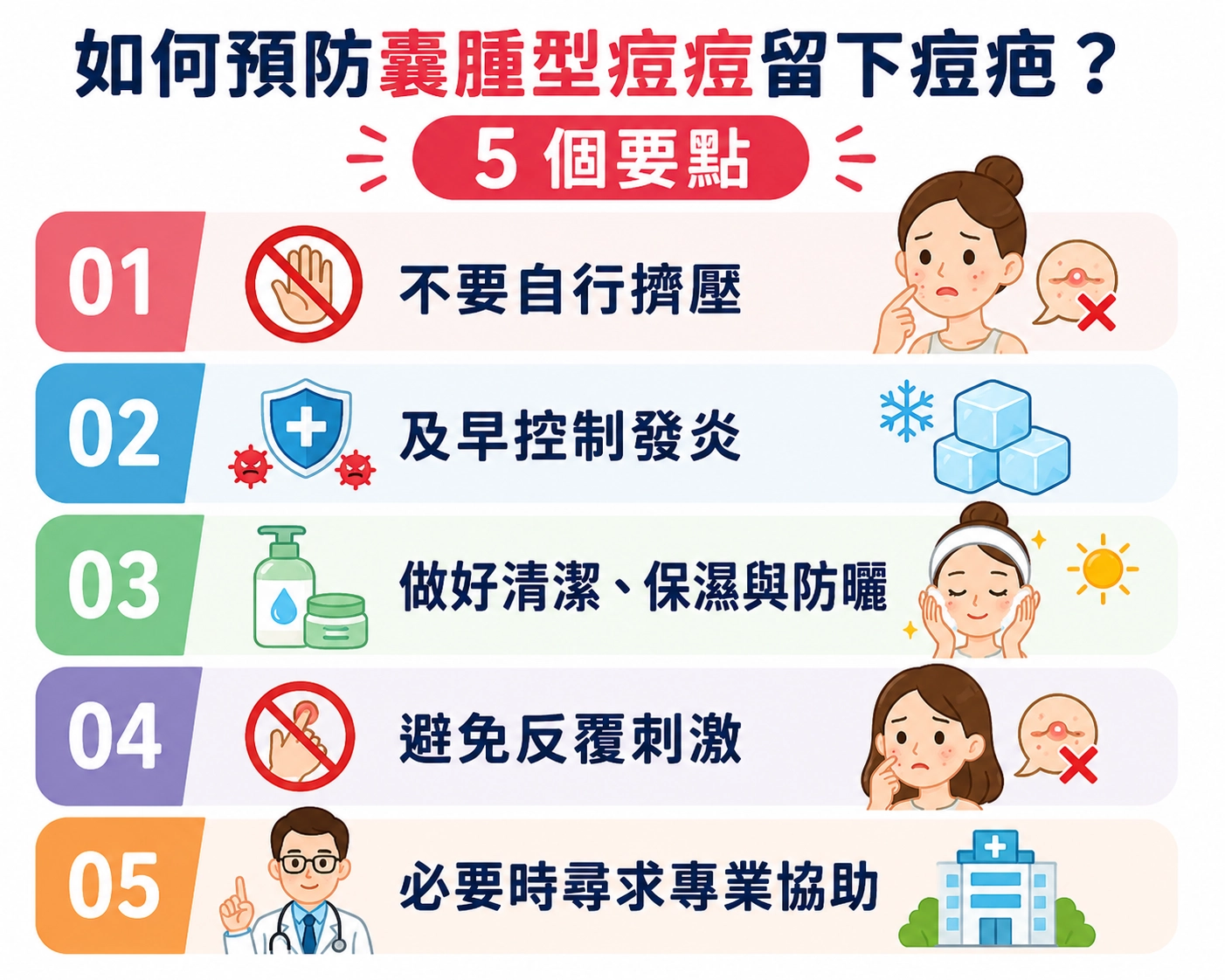 如何預防囊腫型痘痘留下痘疤?