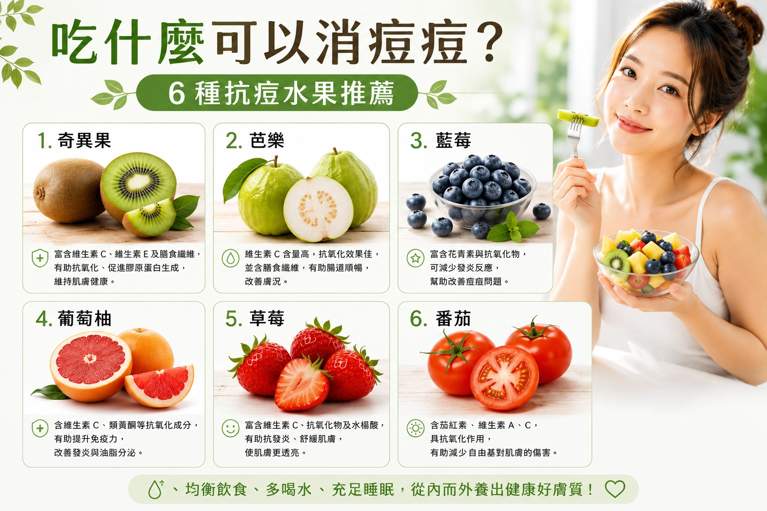 吃什麼可以消痘痘?6種抗痘水果推薦