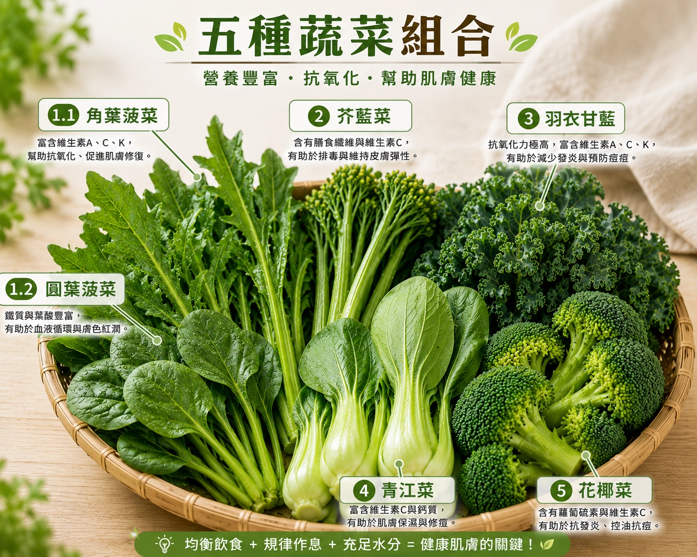 綠色蔬菜是消痘痘食物