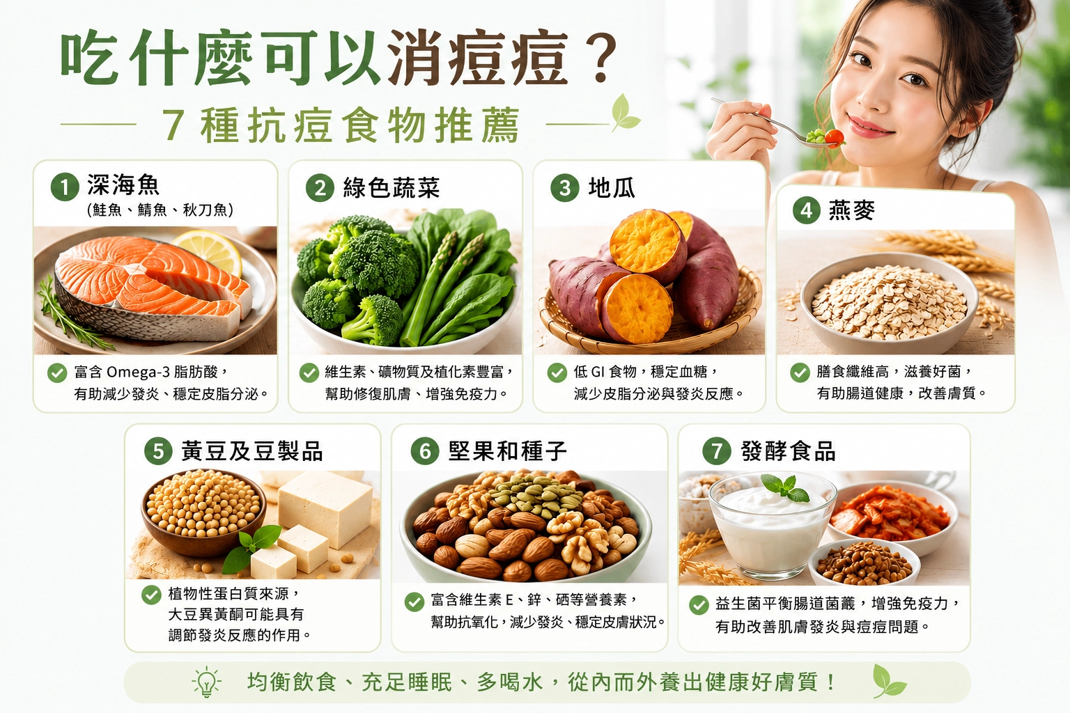 吃什麼可以消痘痘? 7種抗痘食物推薦