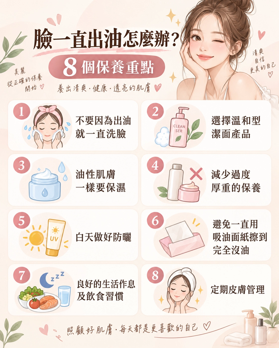 臉一直出油怎麼辦? 8 個保養重點